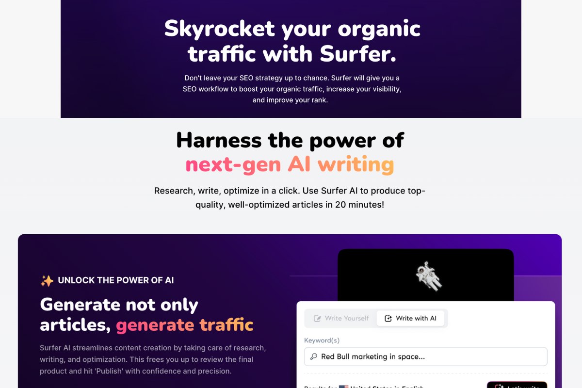 Surfer - Skyrocket your organic traffic